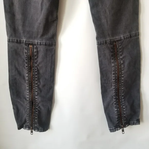 Free People Denim Gray Jeans Zip Up Legging Size 26 - Picture 8 of 11